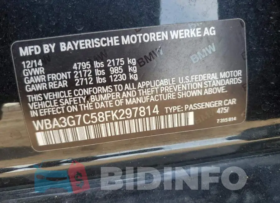 WBA3G7C58FK297814 Photo# 12