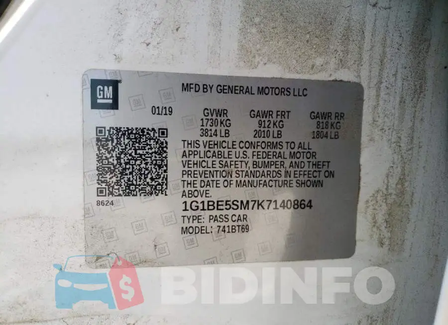 1G1BE5SM7K7140864 Photo# 12