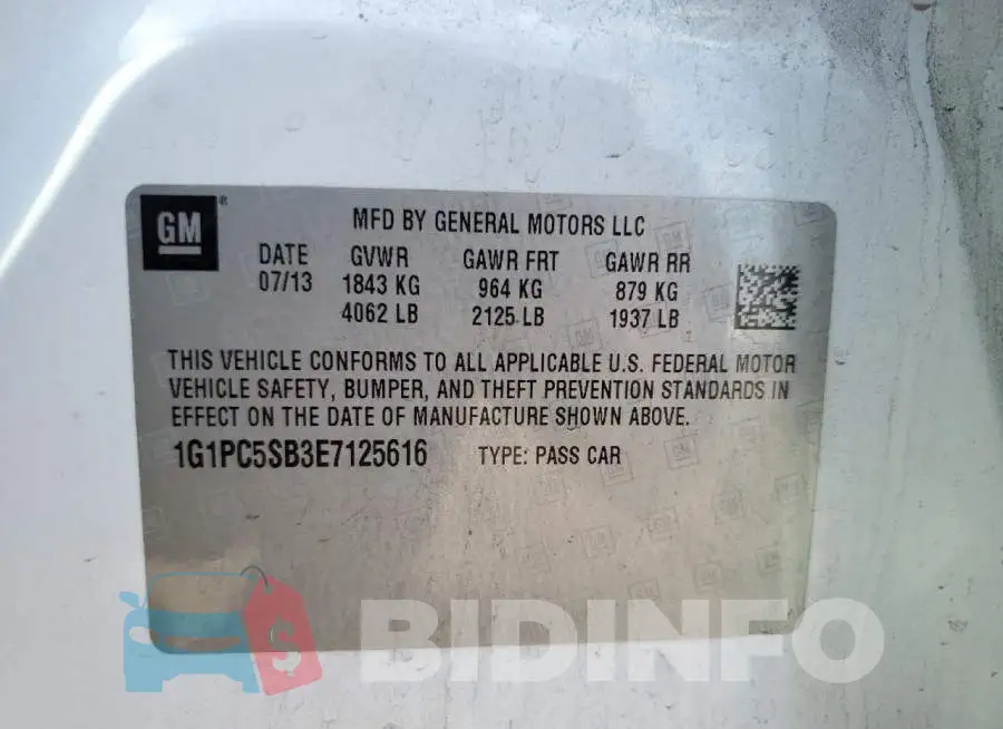 1G1PC5SB3E7125616 Photo# 12