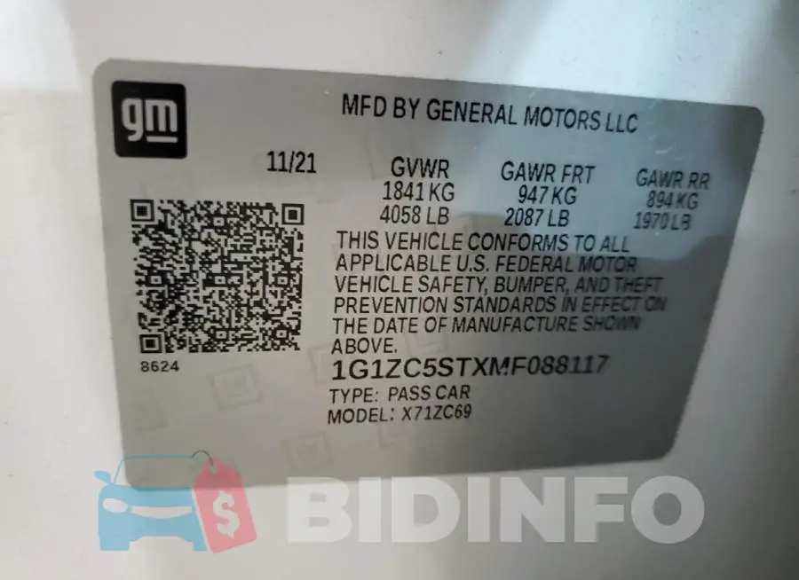 1G1ZC5STXMF088117 Photo# 12
