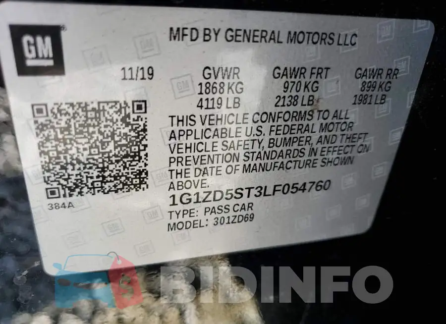 1G1ZD5ST3LF054760 Photo# 12