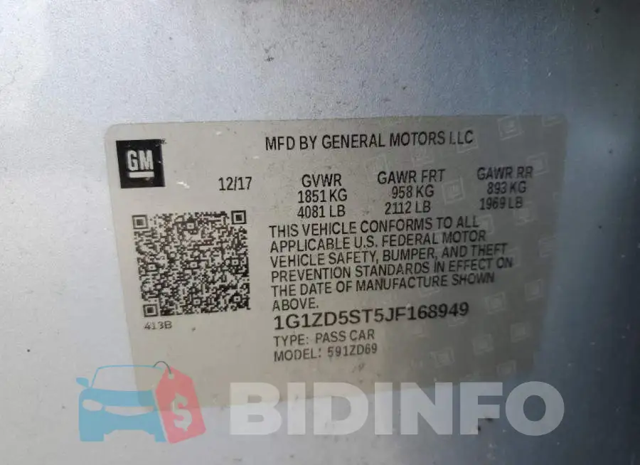 1G1ZD5ST5JF168949 Photo# 13