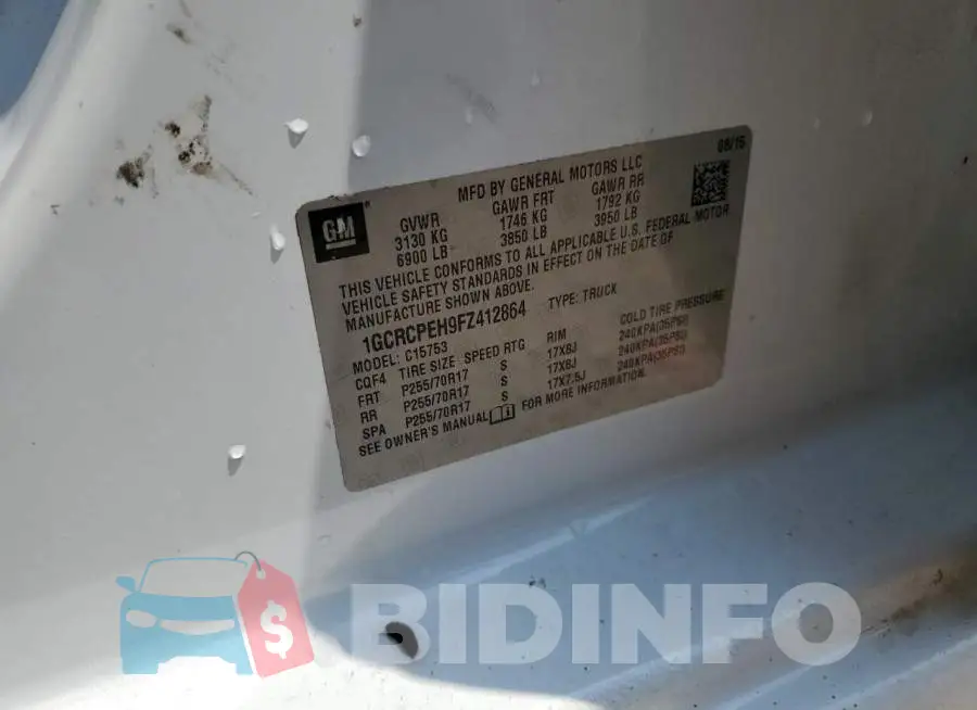 1GCRCPEH9FZ412864 Photo# 12