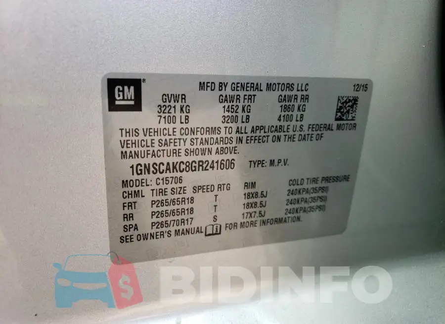 1GNSCAKC8GR241606 Photo# 13