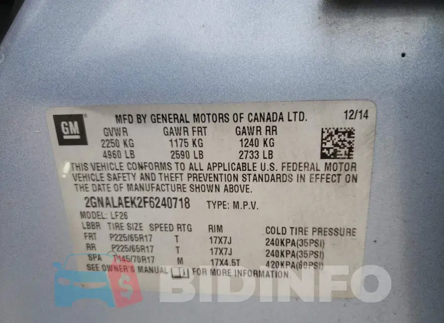 2GNALAEK2F6240718 Photo# 13