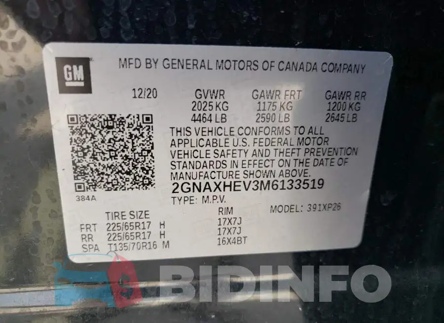 2GNAXHEV3M6133519 Photo# 13