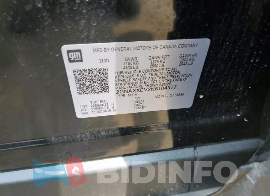 2GNAXXEV2N6104377 Photo# 13