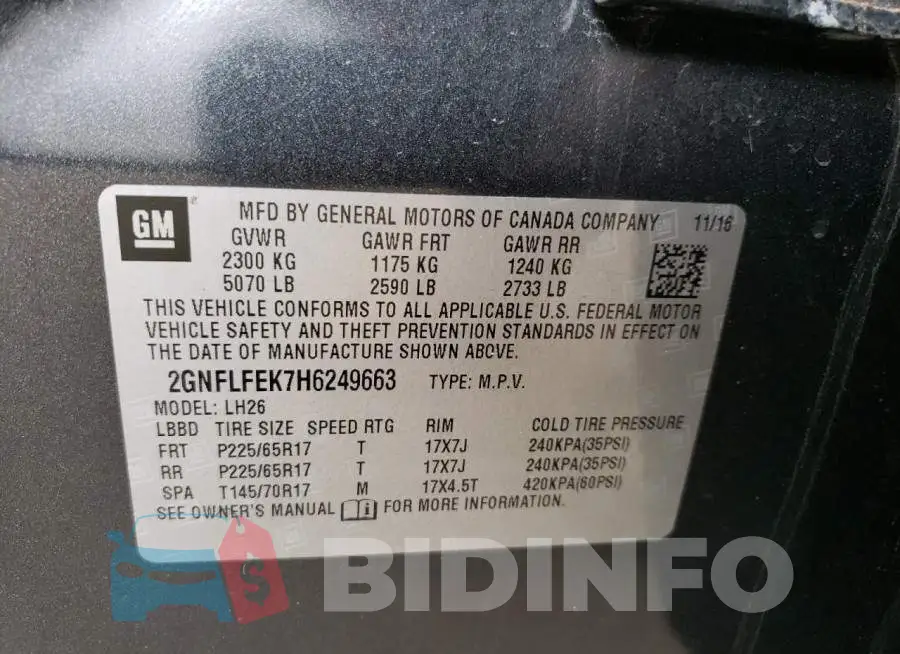 2GNFLFEK7H6249663 Photo# 13