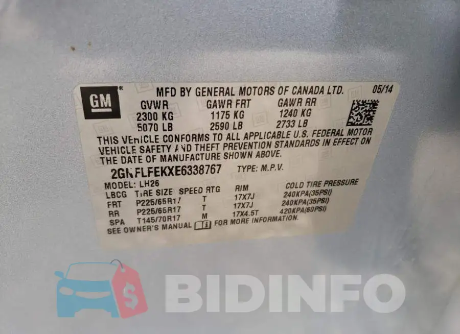 2GNFLFEKXE6338767 Photo# 12