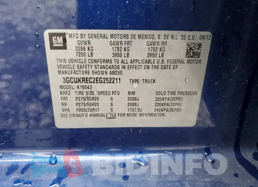 3GCUKREC2EG252211 Photo# 12