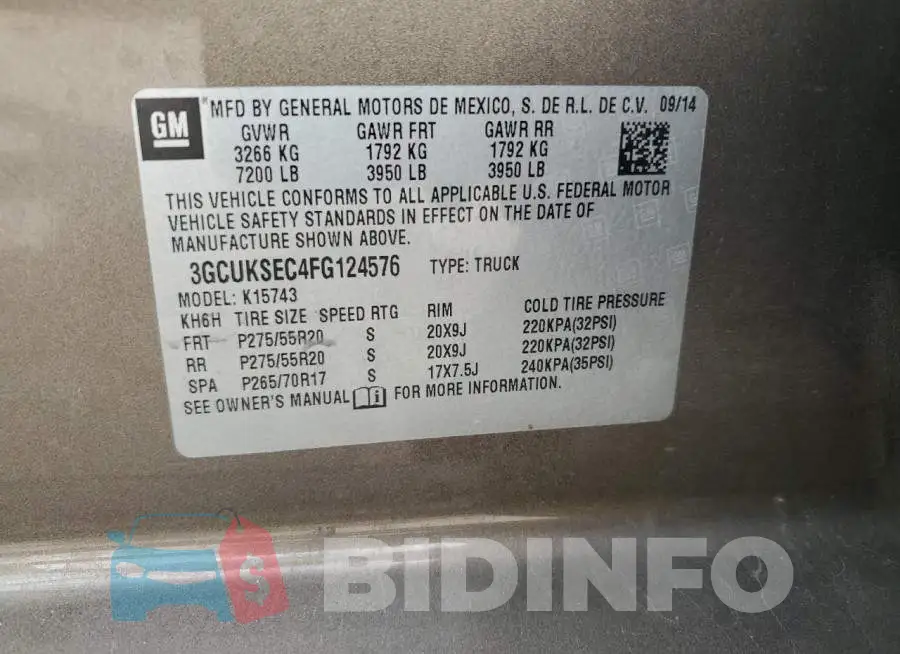 3GCUKSEC4FG124576 Photo# 13