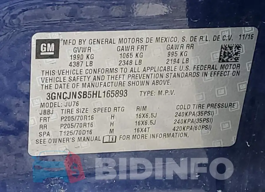 3GNCJNSB5HL165893 Photo# 13