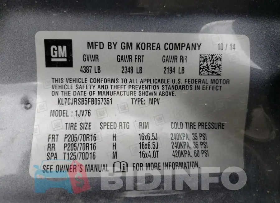 KL7CJRSB5FB057351 Photo# 12