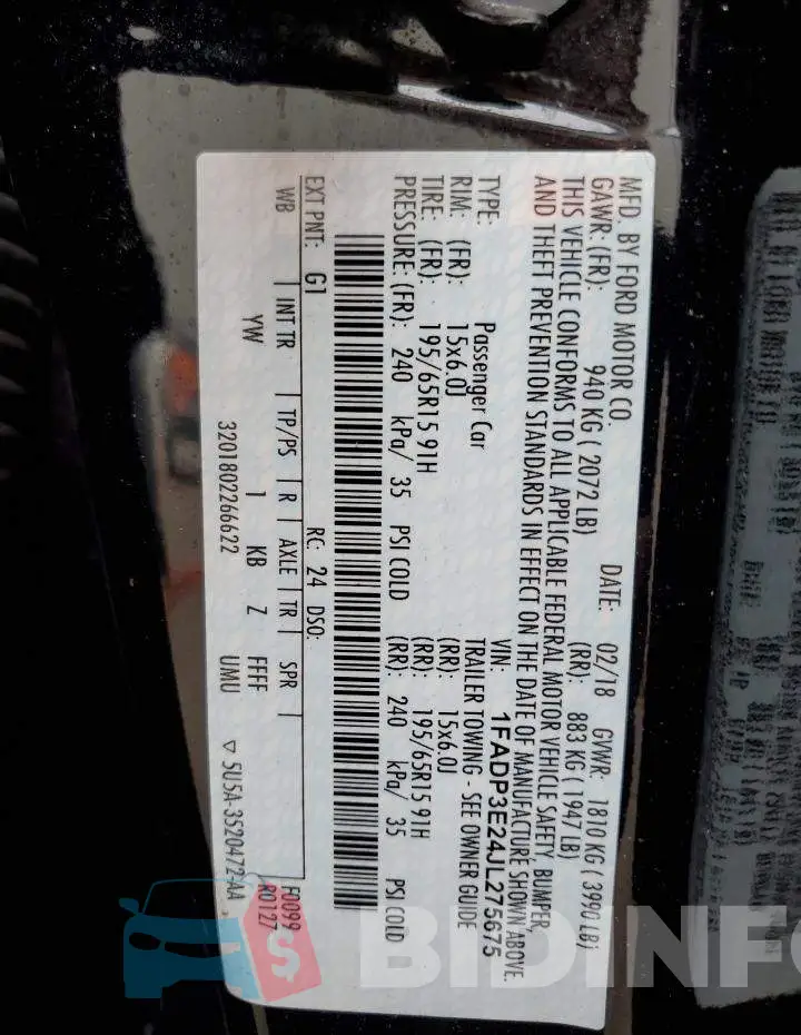 1FADP3E24JL275675 Photo# 13