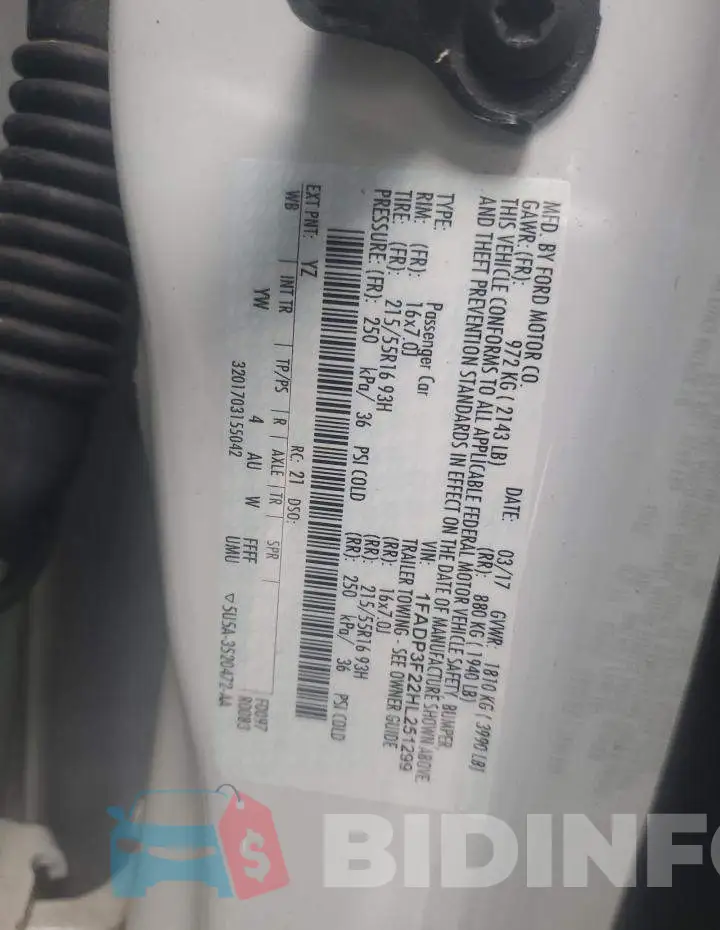 1FADP3F22HL251299 Photo# 12