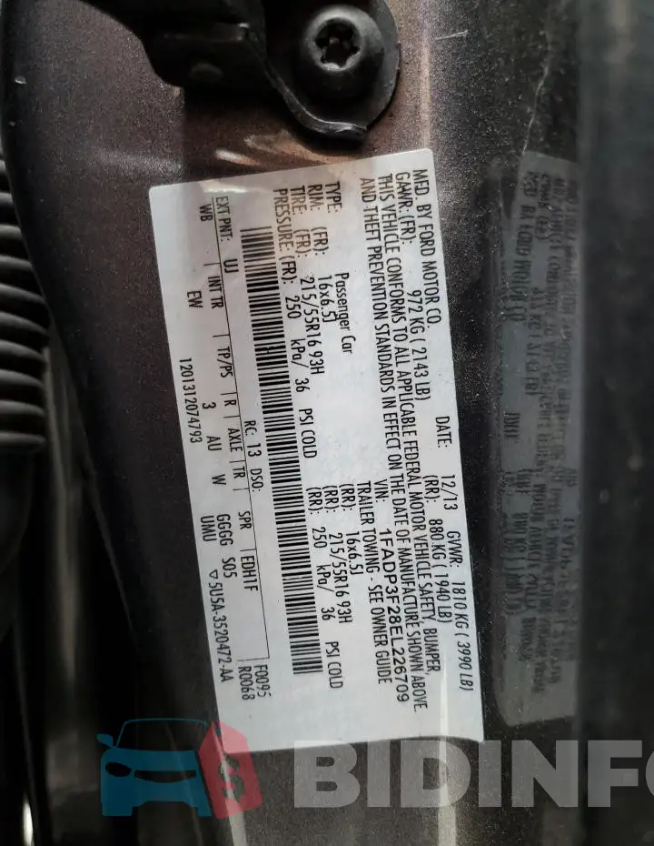 1FADP3F28EL226709 Photo# 13