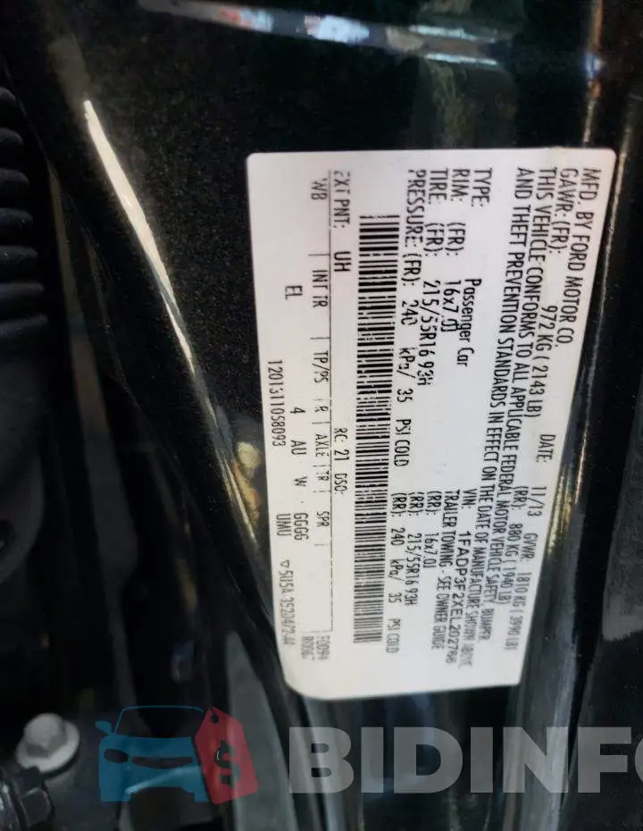 1FADP3F2XEL202766 Photo# 12