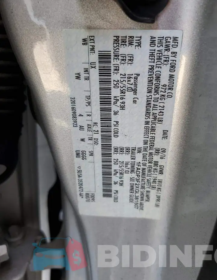 1FADP3F2XGL381507 Photo# 12
