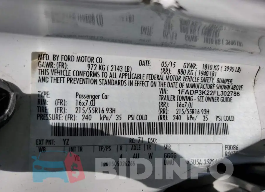 1FADP3K22FL302786 Photo# 12