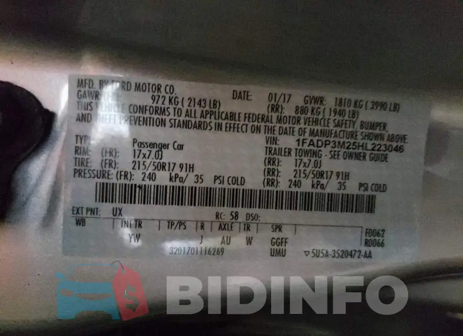 1FADP3M25HL223046 Photo# 12