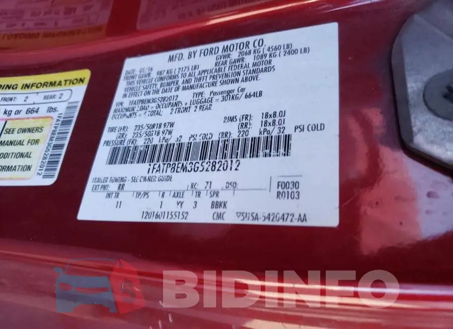 1FATP8EM3G5282012 Photo# 13