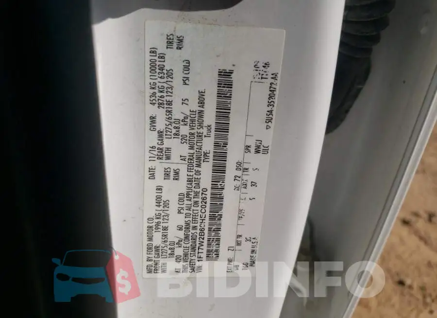 1FT7W2B60HEC02670 Photo# 10