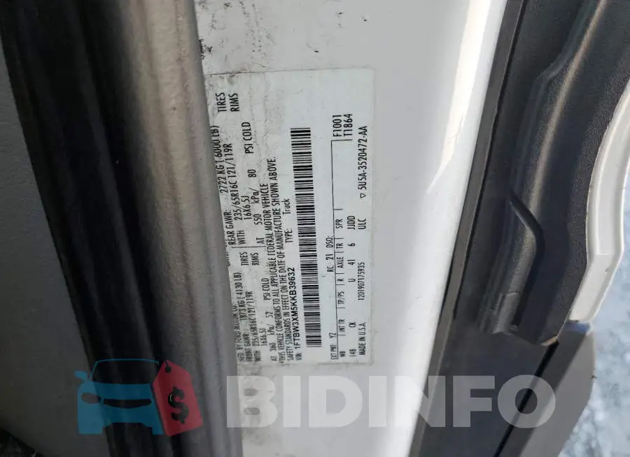 1FTBW3XM5KKB39632 Photo# 12