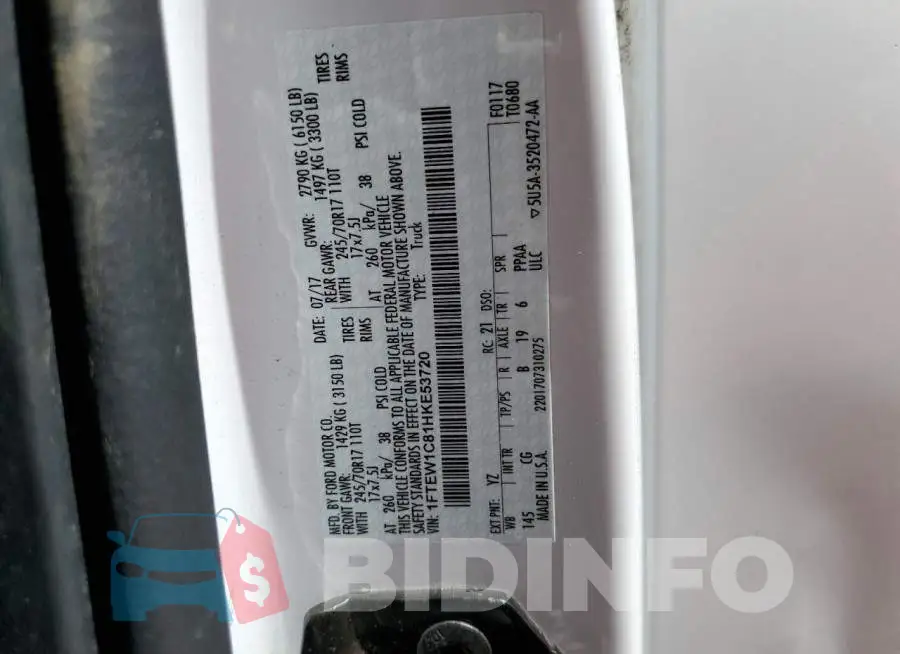 1FTEW1C81HKE53720 Photo# 12