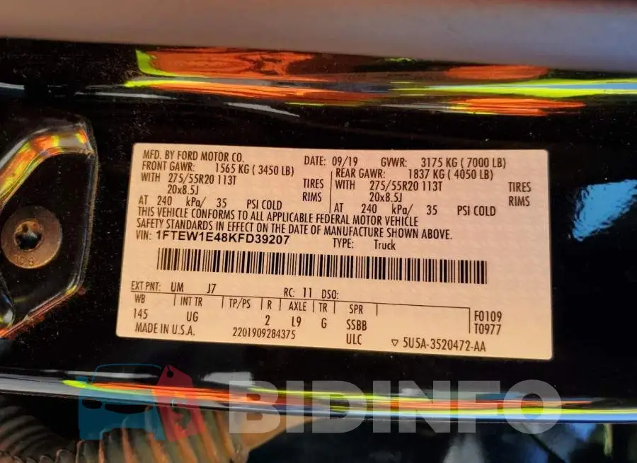1FTEW1E48KFD39207 Photo# 12