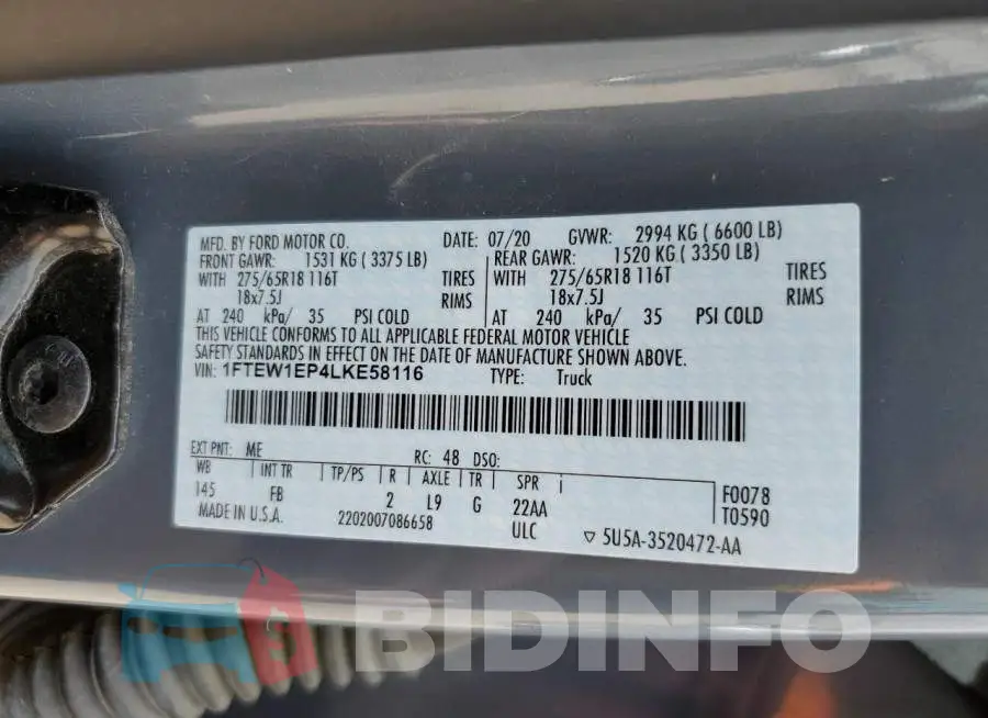 1FTEW1EP4LKE58116 Photo# 12