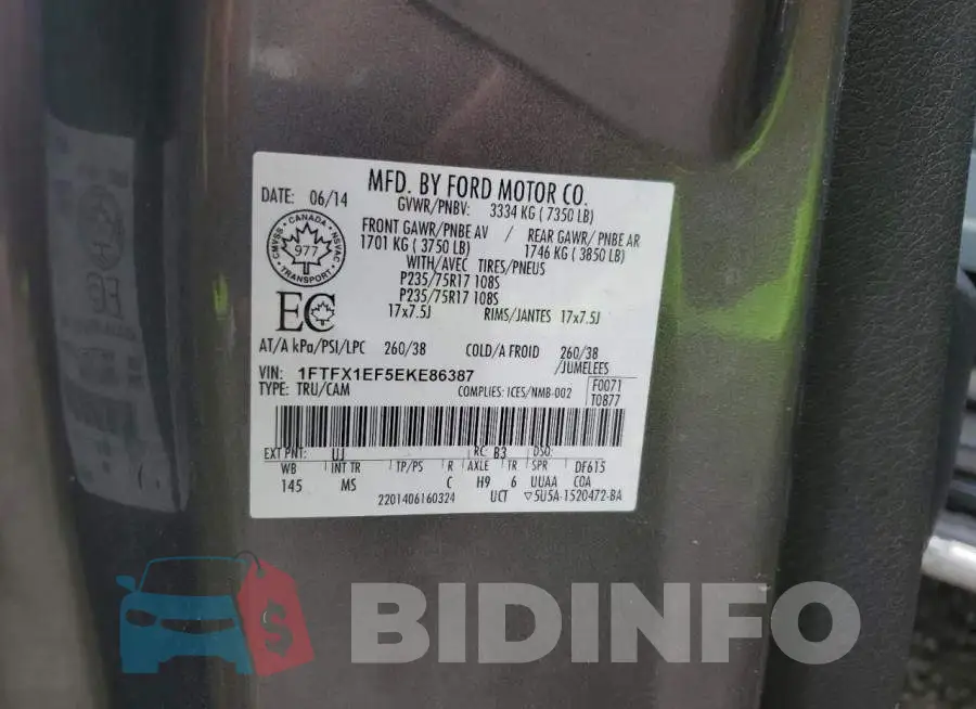 1FTFX1EF5EKE86387 Photo# 12