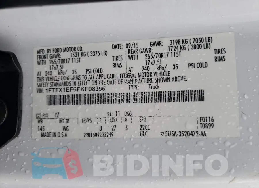 1FTFX1EF6FKF08396 Photo# 12