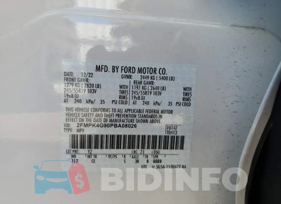 2FMPK4G90PBA08026 Photo# 12