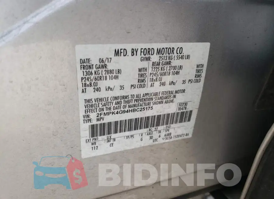 2FMPK4G94HBC25175 Photo# 13
