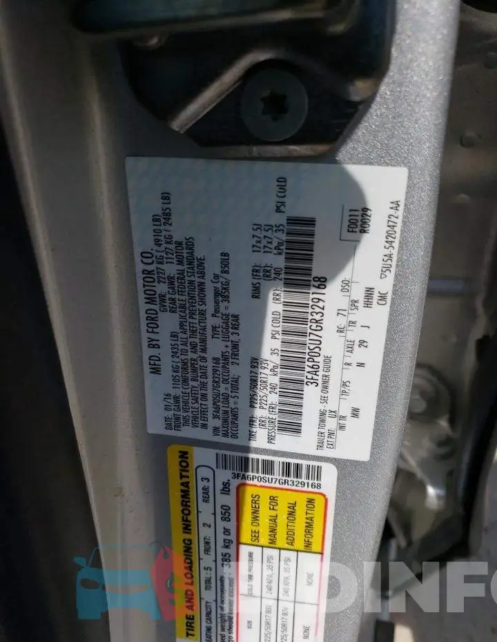 3FA6P0SU7GR329168 Photo# 12