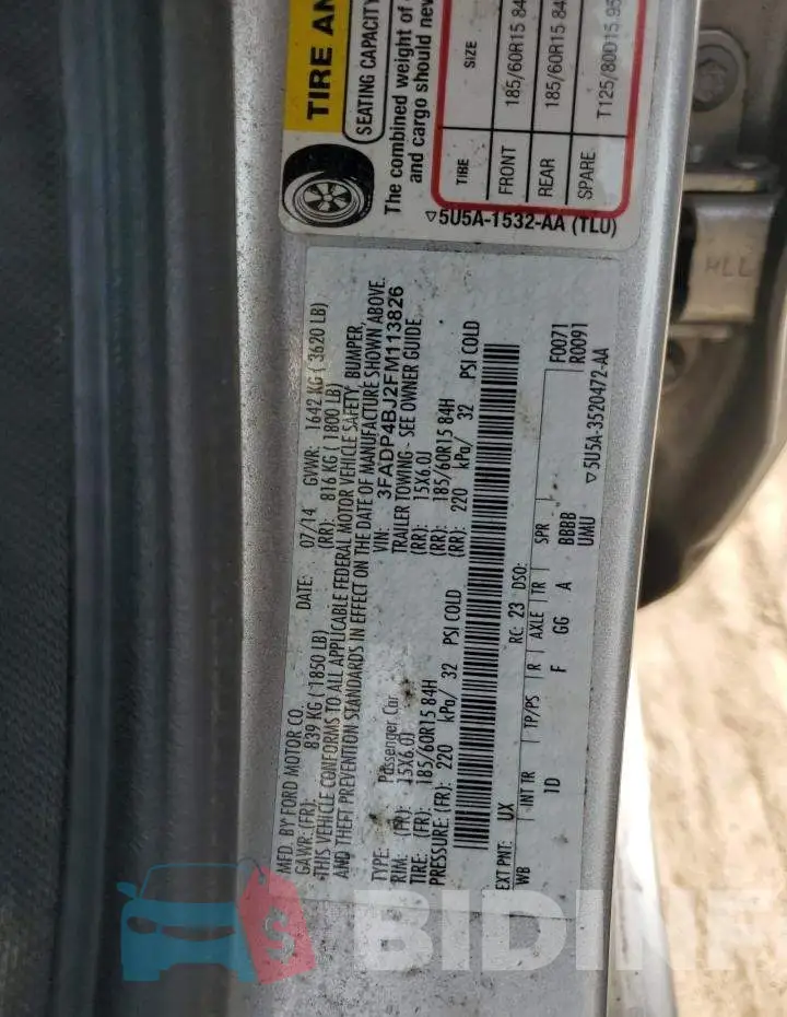 3FADP4BJ2FM113826 Photo# 12