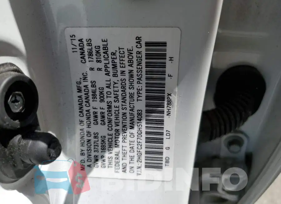 2HGFC2F70GH514083 Photo# 12