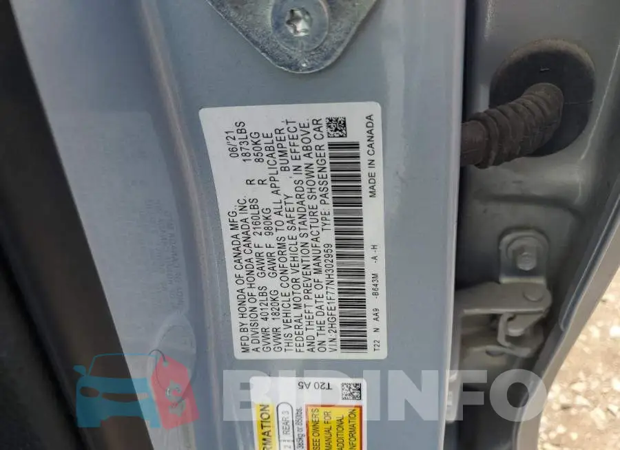 2HGFE1F77NH302959 Photo# 12