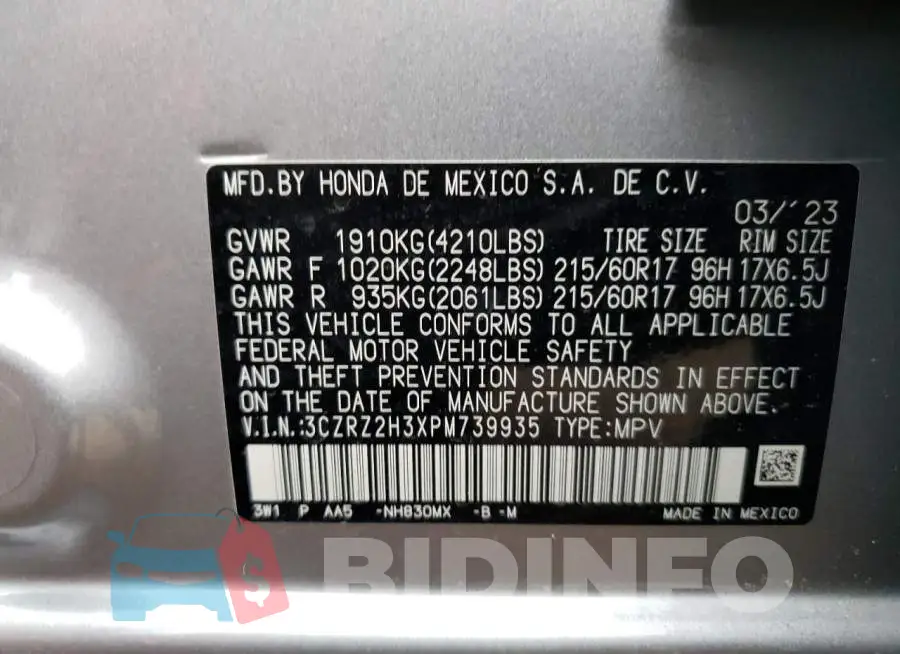 3CZRZ2H3XPM739935 Photo# 12