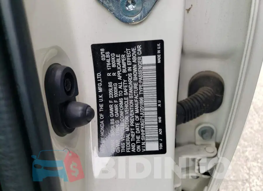 SHHFK8G71JU201896 Photo# 12