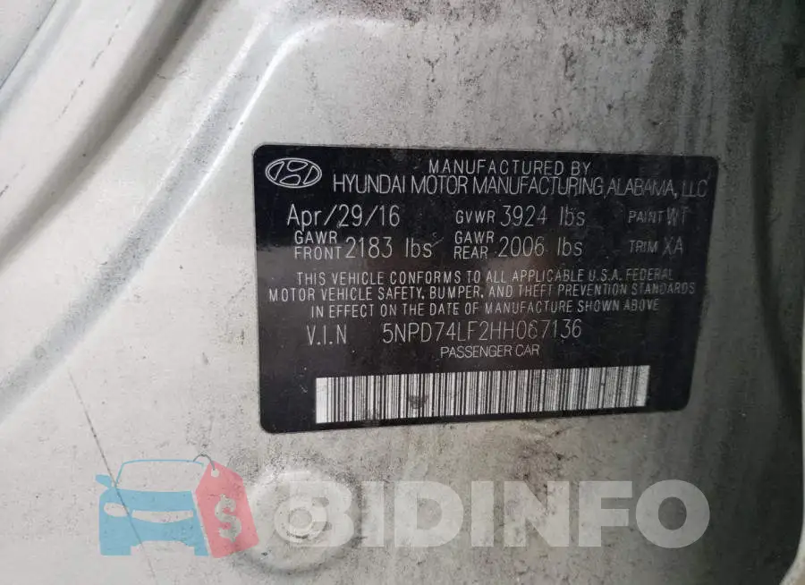 5NPD74LF2HH067136 Photo# 12