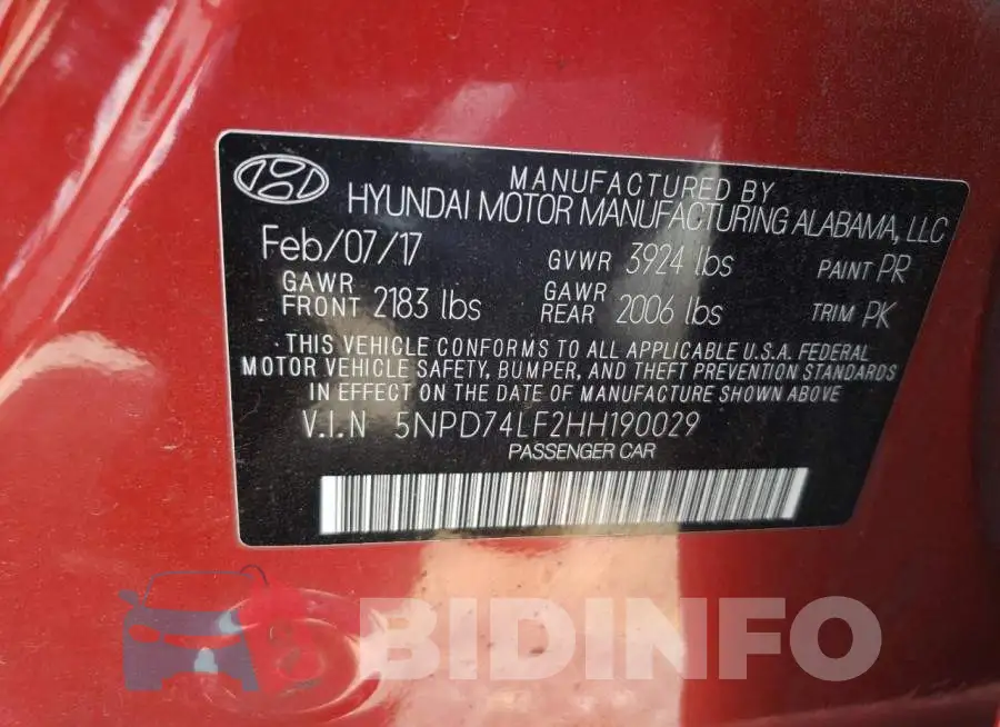 5NPD74LF2HH190029 Photo# 12