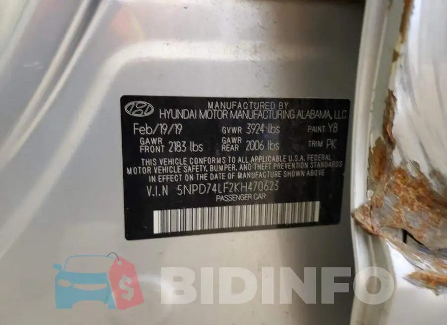5NPD74LF2KH470623 Photo# 12