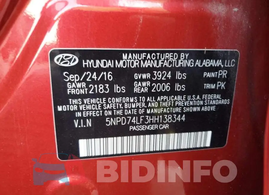 5NPD74LF3HH138344 Photo# 12