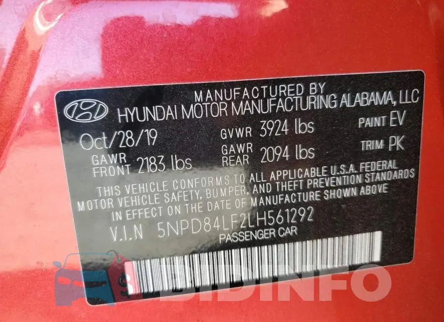 5NPD84LF2LH561292 Photo# 13