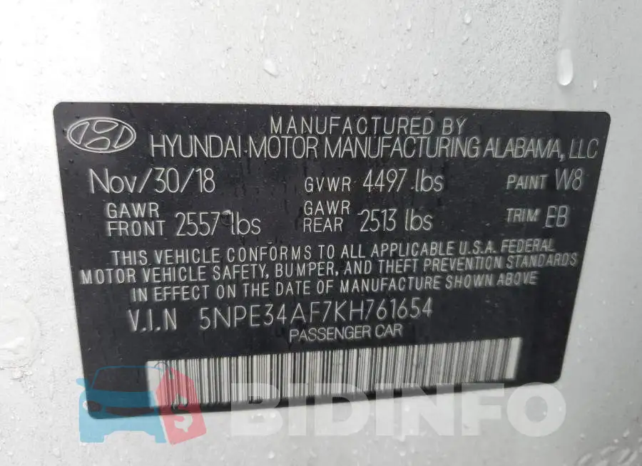 5NPE34AF7KH761654 Photo# 12