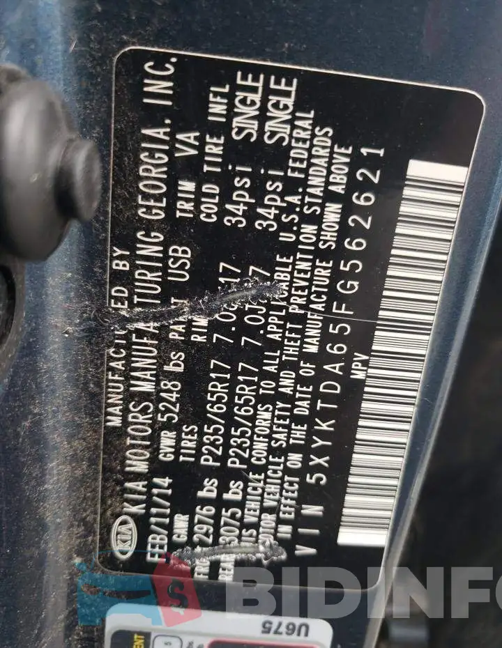 5XYKTDA65FG562621 Photo# 13