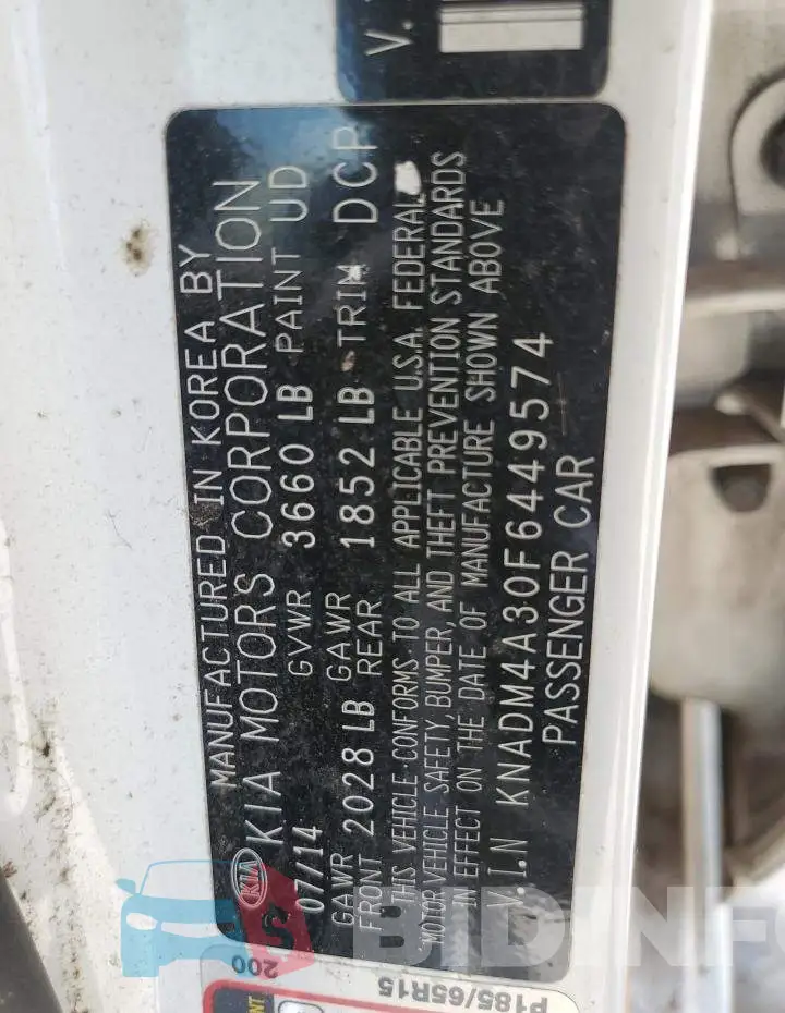 KNADM4A30F6449574 Photo# 12