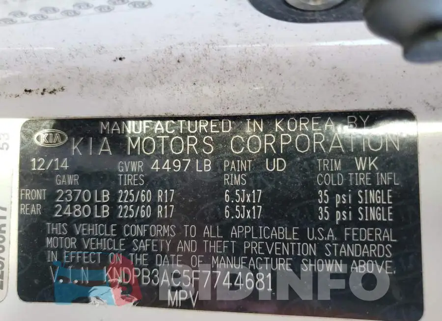 KNDPB3AC5F7744681 Photo# 12