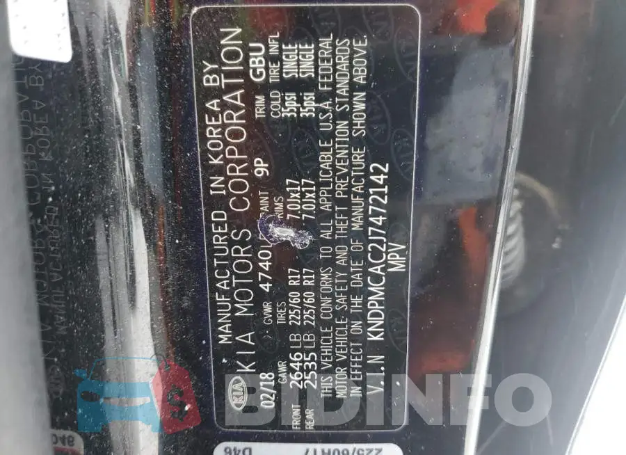 KNDPMCAC2J7472142 Photo# 13